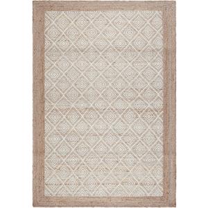 TOWN & COUNTRY TERRA Nalani Textured Diamond Hand-Knotted Flatwoven 100% Natural Jute Area Rug, Brown, 3'x5', 2'11" x 5'