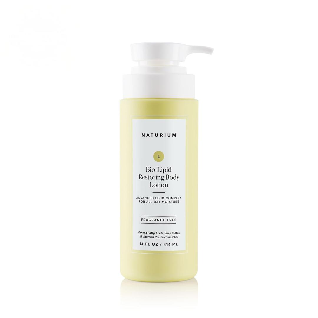 Naturium Bio-Lipid Restoring Moisturizing Body Lotion with Shea Butter, Fragrance Free, 14 oz