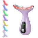 Facial Massager 7 Color Face Lift Device for Face and Neck Massage with 113°F & Vibration & Clean 3-in-1 Multifunctional Wand for Skin Care (Purple)