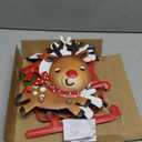 3 Pieces Christmas Decorations Outdoor Yard Sign with LED Lights Sled Lawn Sign Santa Reindeer Yard Sign with 3 Yard Stakes for Outdoor Christmas Decoration