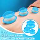 TrelaCo 5 Pcs Cupping Kit for Massage Therapy 3 Sizes Silicone Cupping Set Chinese Massage Therapy for Studio Household Cellulite Joint Pain Muscle Pain(Clear Blue)