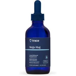 Trace Minerals Mega-Mag - Liquid Magnesium Supplement for Vitality & Energy Support - Muscle, Bone & Nerve Health - Natural Daily Drops - Non-GMO, Vegan & Gluten-Free - 4 fl oz (30 Servings)