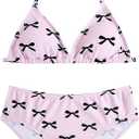 RoseSeek Girl's 2 Piece Graphic Starfish Bathing Suit Halter Triangle Swimsuit Cute Beachwear Bikini Sets, Size: 10 Years