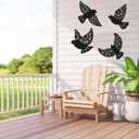 Capoda 4 Pcs Metal Bird Wall Art Flying Bird Wall Decor Birds Sculpture Silhouette for Scandinavian Home Decor Office Rustic Room Patio Garden Outdoor Decoration Memorial Gift Sympathy Cemetery Grave