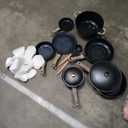 21Pcs Pots and Pans Set with Aluminum Lid, Nonstick Ti-Ceramic Cookware Sets, Induction Cookware Non Stick Cooking Set w/Frying Pans & Saucepans(PFOS, PFOA Free)-Black