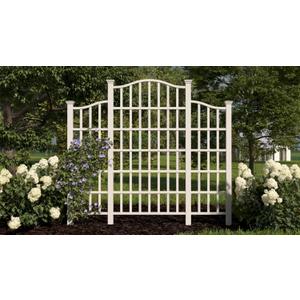 Vita Regency Vinyl Trellis 107" L x 95" H White Privacy Screen for Climbing Plants & Vines, BPA & Phthalate-Free PVC, Durable Outdoor Lattice, Easy Installation, Garden Décor