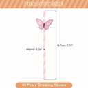 uxcell 40Pcs Butterfly Stripe Paper Straws, Drinking Straws Cake Decorations for Wedding Birthday Party Supplies, Pink