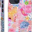 Generic Case Compatible with iPhone 15,Scratch Resistant Hybrid 2-Layer Hard Shell Phone Case,Ocean Fruit Collage
