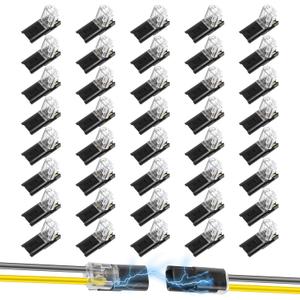 40 Pcs Double-Wire Plug-in Connector, 2 Pin Low Voltage Wire Connector Quick Solderless Wire Splice Connectors Led Light Strip Connectors Quick Disconnect and Connect