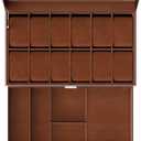 ProCase Watch Box, 12 Slot Mens Watch Case With Drawer, 2-Layer Watch Display Case With Glass Lid, Mens Jewelry Box Storage Holder Organizer, Birthday Valentine Gifts for Men -12Slot, Espresso