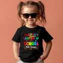 Toddler Last Day of School Shirt for Boys Kid Grils, My Happy Last Day of School T Shirt, Cotton Blend, Funny Design :4-7T (Black)