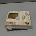 100 Gold Disposable Plastic Spoons, Heavy Weight Disposable Spoons Plastic Utensils for Parties, Weddings, Picnics, Big Event, Daily Use - BPA FREE