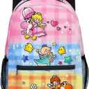 Brainy Princess Backpack 16" Cute Pink Pretty Girls Women Peach Daisy Rosalina Cartoon (Princess Pink)
