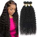 26 28 30 inch Curly Bundles Human Hair kinky Curly Bundle Human Hair 3 Bundles Natural Black Bundle 1B Color