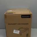 EUHOMY Nugget Ice Maker Countertop with Handle, Ready in 6 Mins, 34lbs Per Day, Removable Top Cover, Auto-Cleaning, Portable Sonic Ice Maker with Basket and Scoop, for Home/Party/RV/Camping (Black)