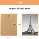 upsimples 18x24 Picture Frame Gold 3 Pack, Scratch-Proof Poster Frames 18 x 24 for Photo Gallery - Slide-In Strips, Horizontal or Vertical Wall Mounting