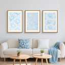 HPNIUB Boho Classic Chinoiserie Floral Framed Wall Art Set -24''x36''x3