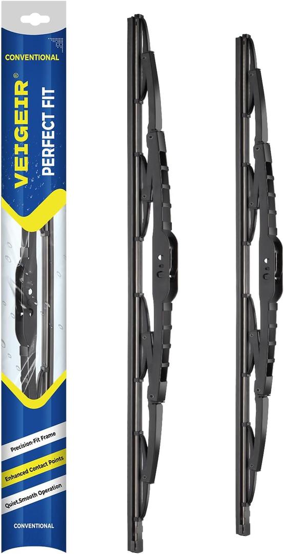 26inch + 19 inch Steel Frame Windshield Wiper Blades,Compatible with HONDA Accord 2017-2008 Crosstour 2014-2012 SUBARU Outback 2014-2010 and More Model Conventional Front Wiper (Pack of 2)