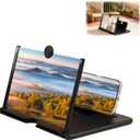 Screen Magnifier Version,3D HD Mobile Phone Magnifier Screen for Movies,Videos and Gaming,Foldable Screens Amplifier Stand,Compatible with All Smartphones(Black, 10 inch)