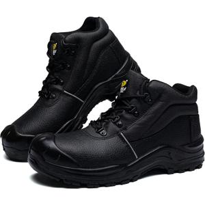 DRKA Water Resistant Steel Toe Work Boots For Men,6'' EH-Rated Safety Boots (10.5, Black)