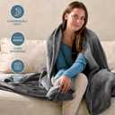 Bare Home Sherpa Fleece Blanket - Full/Queen Size - Blanket for Bed, Sofa, and Couch - Warm & Lightweight - Fluffy & Soft - Reversible (Full/Queen, Grey with Grey Sherpa)