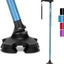 REHAND Walking Cane for Men & Women - Foldable, Adjustable, Lightweight, Self Standing Pivot Walking Cane, Soft Handle Grip, with Travel Bag, Walking Sticks for Seniors & Adults (Blue)