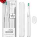 Aquasonic Icon ADA-Accepted Rechargeable Toothbrush | Magnetic Holder & Slim Travel Case | 2 Brushing Modes & Smart Timers | Gentle Micro-Vibrations (Pearl)