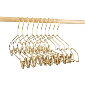 12.5" Gold Metal Baby Clothes Clips Hanger Children Kids Coat Hanger Display and Storage 10Pack