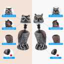 Hedoc 2 Pack Fake Owl Decoys to Scare Birds Away, Rotating Head Bird Deterrents, Nature Enemy Scarecrow Plastic Statues, Pest Repellent for Gardens and Patios