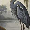 MoBlinko Blue Heron Bird Bathroom Hand Towels Absorbent Yoga Gym Face Towels Soft Fingertip Towel for Kitchen Hotel Home Decor 14 X 28 in