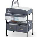 BabyBond Portable Baby Changing Table with 2 Storage Baskets, Foldable Changing Table Dresser Diaper Changing Table Height Adjustable Changing Station for Infant and Newborn(Grey)