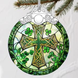 Stained Glass Cross Christmas Ornament: Christmas Tree Ornaments & Decor, Holiday Decor  Holiday Presents, Cross Gift, Religious Gifts, Christian Gift, and Gifts for Friends, Coworker, and Family