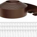 Landscape Edging 4 Inch Tall 60FT with 75Pcs Metal Spikes, Plastic Garden Edging Border Landscape Edging Border Lawn Edging for Landscaping, Flower Bed, Yard(Brown)
