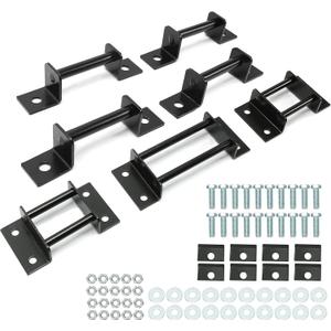 KUAFU 3rd Row Seat Brackets Compatible with 2000-2014 Chevy Chevrolet Tahoe GMC Yukon Style Split 3rd-Row Seats with Strikers and Bolts, Steel and Black