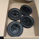 4 Pack 8 Inch Solid Rubber Wheels, Hand Truck Wheel Replacement Rubber Tire, Replacement Tire with 1/2 Bore Offset Axle for Cart, Trolley, Lawn Mover