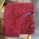 Smiry Luxury Chenille Toilet Rugs U-Shaped 24x20, Soft Absorbent Non-Slip Contour Bathroom Rugs for Toilet, Machine Washable Contoured Bath Mats, Burgundy