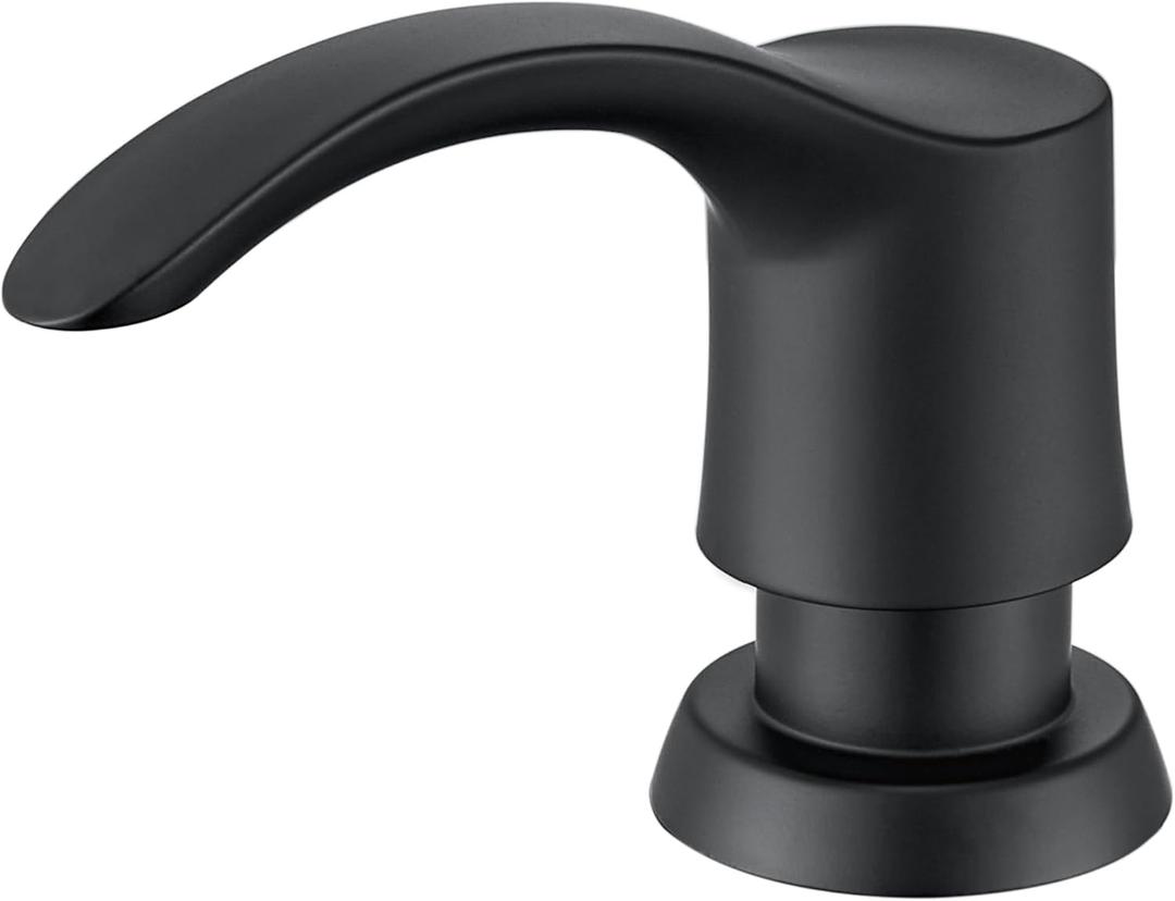 GAGALIFE Kitchen Sink Soap Dispenser with 17 Ounce Large Bottle, Built in Sink Soap Dispenser (Matte Black) Soap Dispenser for Kitchen Sink Refill from Top, G080B