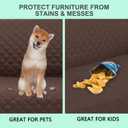 Reversible Couch Cover for 3 Cushion Couch Sofa Cover Washable for Pet Friendly with Elastic Straps Water Repellent (Sofa, Chocolate/Beige)