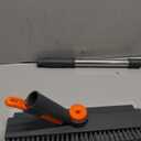 Floor Scrub Brush with Long Handle, 3 in 1 Multi-angle Swivel Right Angled Bristle Floor Scrubber Brush with Squeegee and Tweezer for Cleaning Tile Wall Deck Bathroom Patio Garage Kitchen (Grey) (Gray)