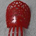 Spanish Hair Comb for Women  Traditional Flamenco Peineta Espaola for Girls  Ornamental Red Accessory from Spain  Flamenco Hair Combs  Spanish Combs  Mantilla Comb Model I by Ole Ole Flamenco (Red)