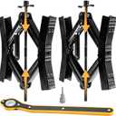 Camper Wheel Chock Stabilizer 2 Sets, Double Speed Heavy Duty Truck RV Tire Scissor Locking X Chock, Camper Accessories for Travel Trailers Tire Chalks, Anti Rust Coating, Fit for 3.5 to 12