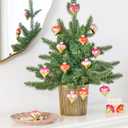 DN DECONATION 12Pcs Heart Shaped Ornaments, Glass Valentines Day Ornaments, Pink Gold Heart Baubles, Valentine's Day Christmas Mini Decoration for Tree, Outdoor Wedding Anniversary Party