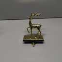 Deer Christmas Stocking Hanger for MantelReindeer Christmas Stocking Holder for Fireplace Mantel Hooks Hanger for Christmas Deer Stockings Clip for Christmas Decoration (Gold Deer)