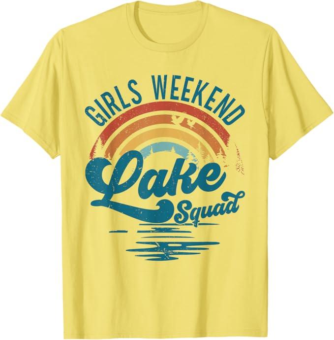 Girls Weekend Girls Trip Mother Daughter Rainbow Lake Squad T-Shirt, M