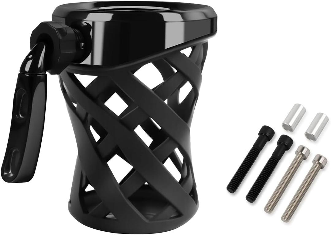 Universal Motorcycle Cup Holder for Harley Davidson Touring Road King, Dyna, Road Glide Limited, Fat Boy, Street Glide, Sportster XL883 1200, Electra Glide, Honda Goldwing GL1800 (5.3-inch)