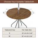 Brown Wooden Round Outdoor Tablecloths with Umbrella Hole Circle Fitted Table Cloths with Elastic Zippered Tablecloth 45"-56" Waterproof Umbrella Table Cloths Round Elastic Table Cover for Patio