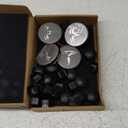 Car Wheel Center Hub Cap Kit with Logo, Hubcaps Accessories for TES la Model 3 Model Y 4 Grey &Sliver Hub Center Caps + 22 Black Lug Nut Covers (Grey&Sliver)