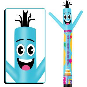 15FT Tall Happy Birthday Inflatable Tube Man (18''Diameter) Wacky Wavy Dancing Guy for Outdoor Decoration Advertising Business Promotion (Blower Not Included)