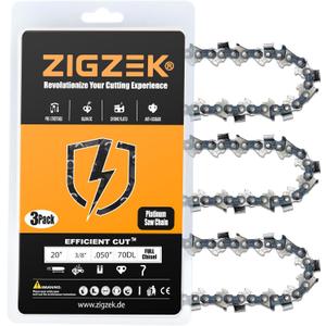 20" Chainsaw Chain For Echo CS-590 TIMBER WOLF/CS-4400 72LPX70CQ, Poulan/Poulan Pro PP5020AV, PR5020203, 4000, 4200, 4400, McCulloch and More 3/8-.050-70DL(3 Chains)