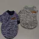 2 Pack 3.6-5.5lbs Dog Sweaters for Small Dogs Winter Dog Clothes Male Fleece Pet Sweaters Warm Thick Puppy Outfit Small Dog Sweater for Boy Girl Dogs Yorkie, Chihuahua, Pug, XS,Grey Navy